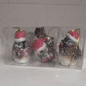 Festive Bird Christmas Ornaments Rustic Country Farmhouse Christmas NWT